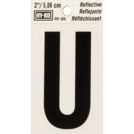 Hy-Ko Vinyl 2 In. Reflective Adhesive Letter, U RV-25/U